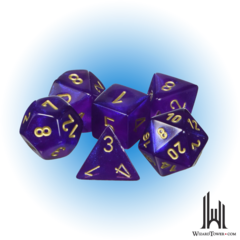 Borealis - Polyhedral 7-Die Set - Royal Purple / Gold Luminary